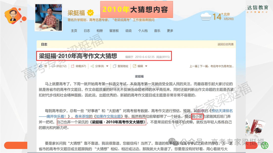梁挺福：十五年来，我和我的高考作文