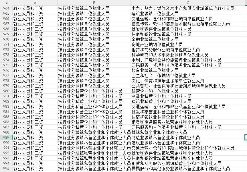 就业、平均工资、消费等数据，2000-2022年《中国劳动统计年鉴》面板数据