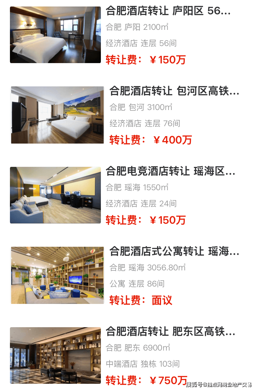 合肥酒店转让信息 2506期｜指点网