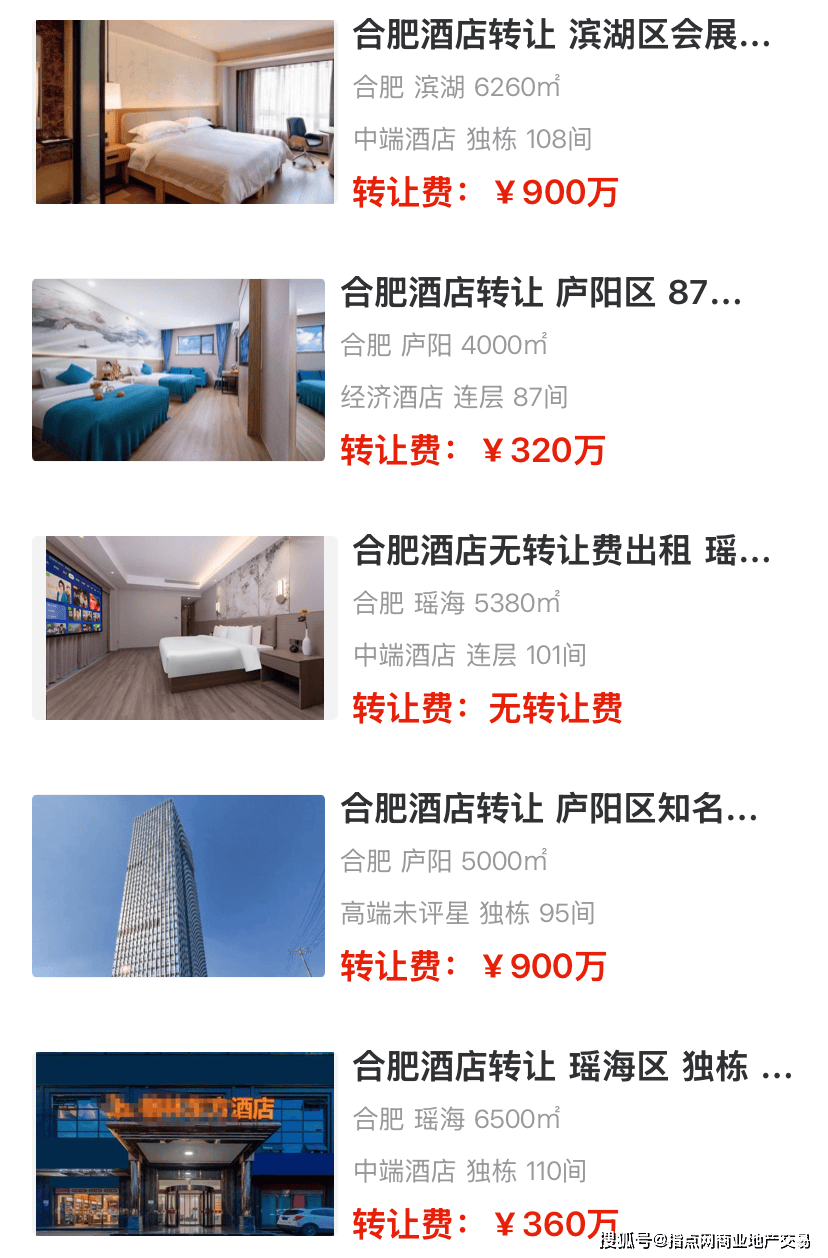 合肥酒店转让信息 2506期｜指点网