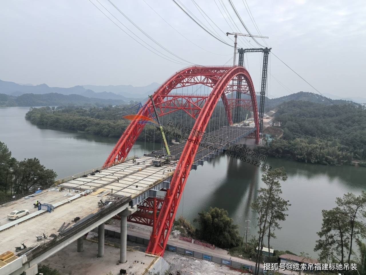 缆索吊——广西梧州藤县平岑高速北流河特大桥