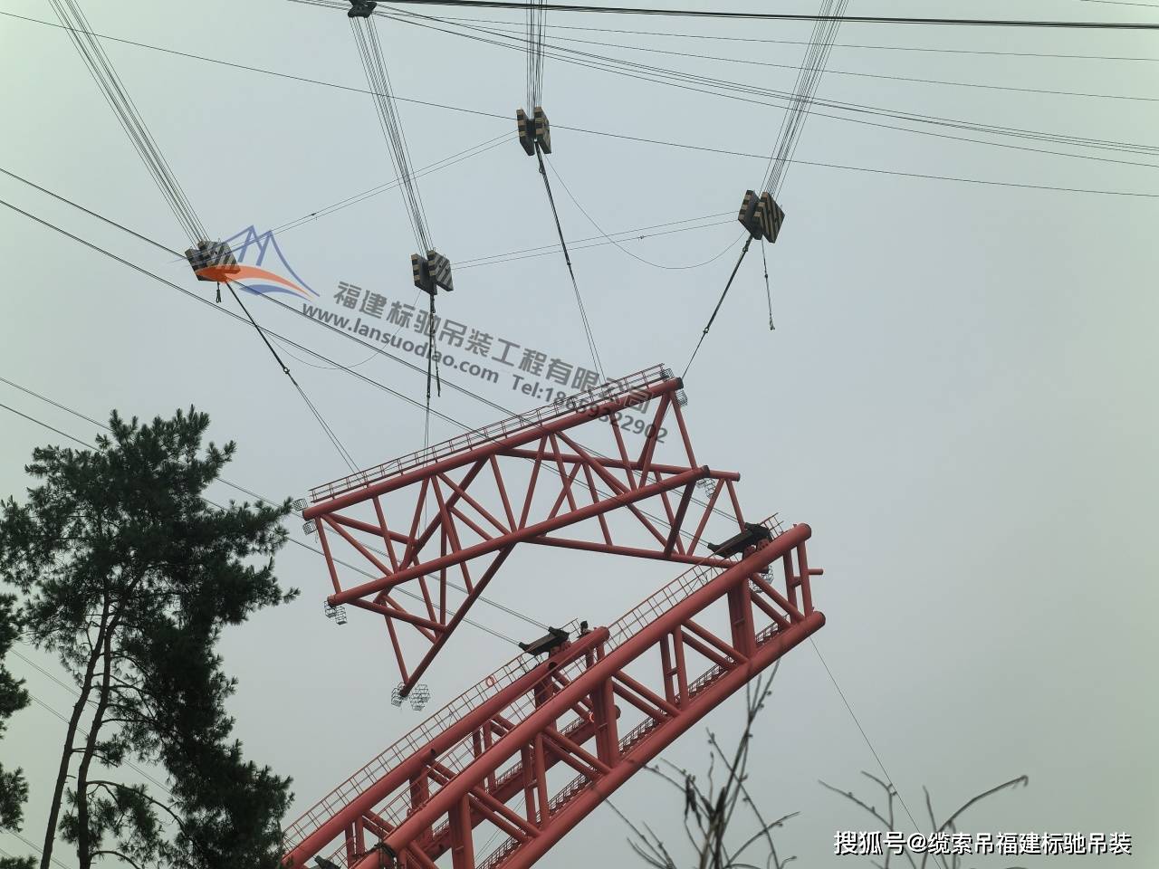 缆索吊——广西梧州藤县平岑高速北流河特大桥